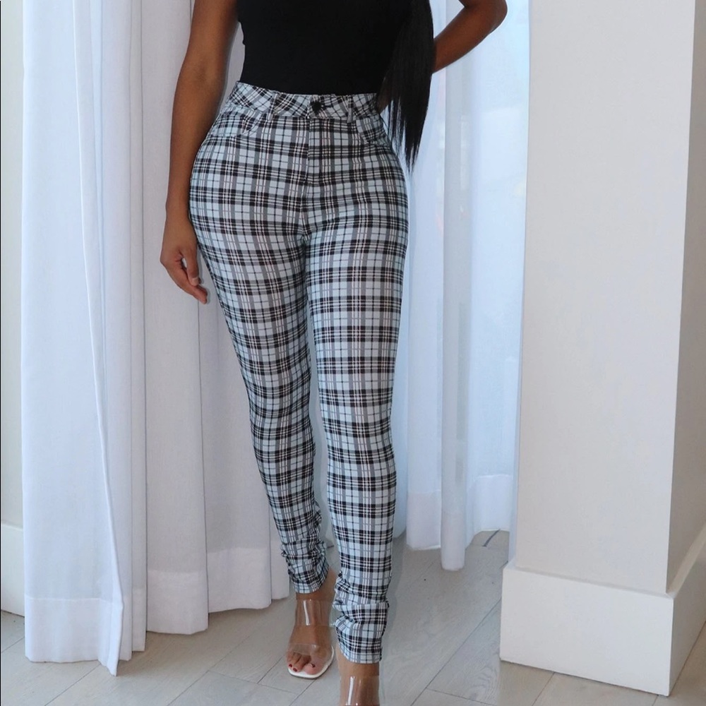 Plaid skinny pant